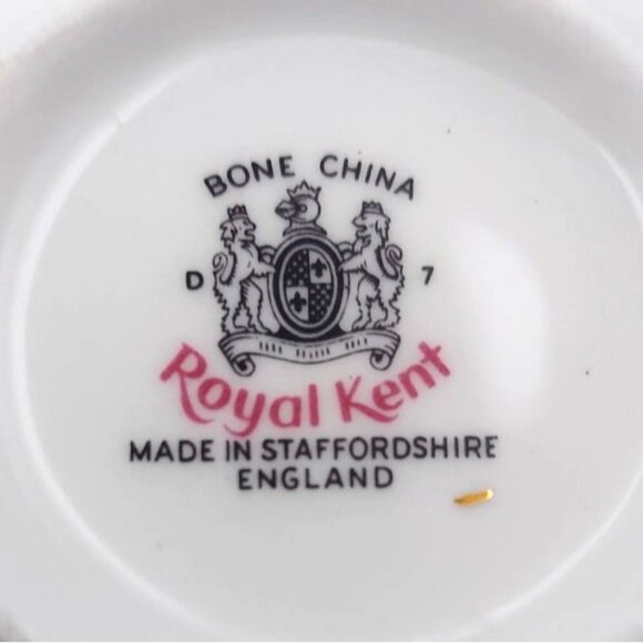 Vintage Royal Kent Staffordshire England Floral Porcelain Cup & Snack Tray Set - Picture 8 of 8